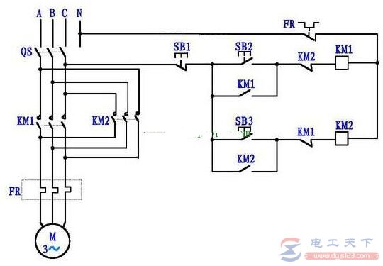 三相電機(jī)正反轉(zhuǎn)操縱原理圖及基本原理詳細(xì)說(shuō)明